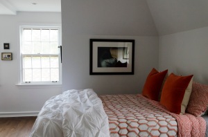 Master bedroom; bed linens from West Elm